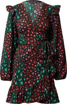 Šaty Dorothy Perkins smaragdová / světle růžová / červená / černá