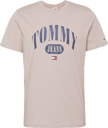 Tričko Tommy Jeans modrá / pastelově žlutá / kámen / červená