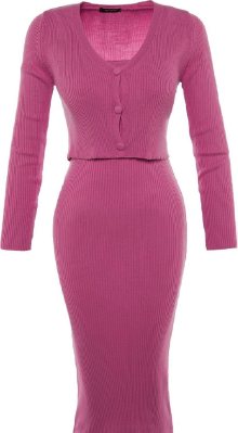 Úpletové šaty Trendyol pink