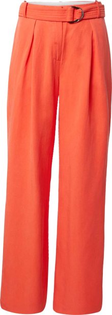 Kalhoty se sklady v pase Esprit oranžová