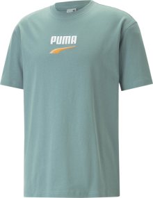 Tričko \'Downtown\' Puma mátová / oranžová / bílá