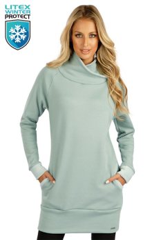 Dámské mikinové šaty s dlouhým rukávem Litex 7D058 | šedozelená | S