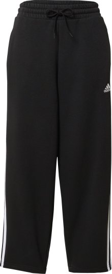 Sportovní kalhoty \'Essentials 3-Stripes Open Hem Fleece\' ADIDAS SPORTSWEAR černá / offwhite