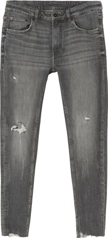 Džíny Bershka šedá džínová