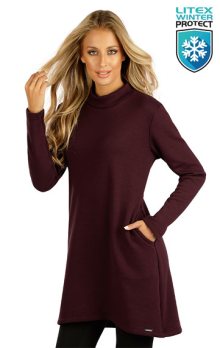 Dámské mikinové šaty s dlouhým rukávem Litex 7D042 | bordó | XL