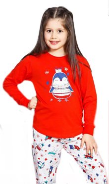 Dětské pyžamo Vienetta Secret Tučňák velký | červená | 9 - 10
