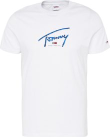 Tričko Tommy Jeans modrá / jasně červená / černá / bílá