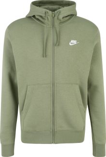 Mikina \'Club Fleece\' Nike Sportswear zelená / bílá