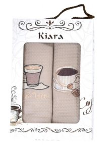 Dárková sada utěrek Kiara Cafe Latte béžová 50x70 cm 2 ks | dle fotky | 