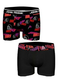 Pánské boxerky John Frank JF2BHYPE07 2PACK | černá | XL