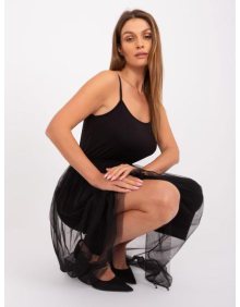 Dámské šaty s tylovou sukní MIDI černé