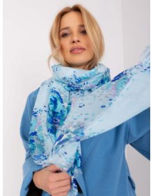 Dámský šátek s květinovým potiskem IKDA modrý 