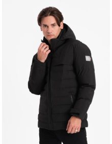 Pánská zimní bunda s odepínací kapucí V3 OM-JAHP-0150 černá 