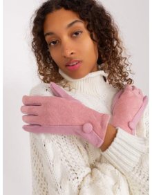 Dámské rukavice s knoflíkem CARA světle růžové