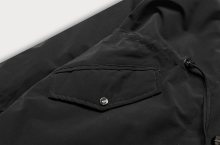 Černá dámská zimní bunda parka s kožešinovou podšívkou (W619/1) odcienie czerni XXL (44)