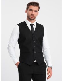 Pánská obleková vesta bez klop V4 OM-BLZV-0112 černá 