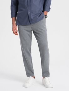 Ombre Clothing Pánské šedé chinos kalhoty s elastickým pasem V1 PACP-0158