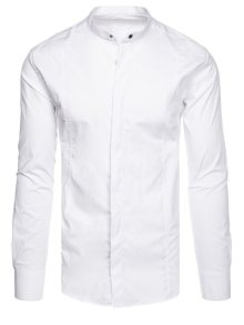 Dstreet Nadčasová elegantní bílá pánská košile