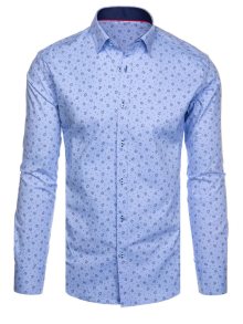 Dstreet Elegantní blankytně modrá košile s jemným vzorem