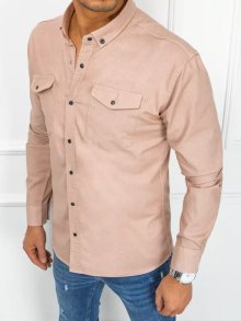 Buďchlap Džínová košile ve světle růžové barvě