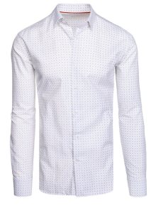 Dstreet Trendy bílá košile s jemným vzorem