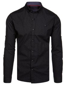 Dstreet Vzorovaná pánská košile v černé barvě