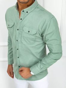 Buďchlap Trendy zelená košile s kapsami