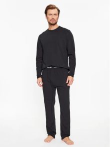 Pánské pyžamo L/S PANT SET 000NM2510E UB1 černé - Calvin Klein L