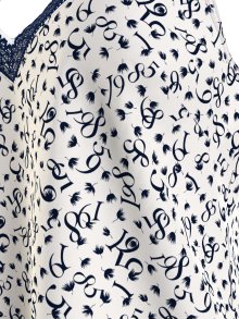 Dámský pyžamový top WOVEN CAMI PRINT UW0UW05006 02X  bílý s potiskem - Tommy Hilfiger M