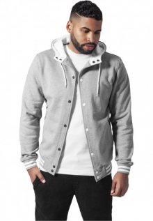 Urban Classics Hooded College Sweatjacket gry/wht - S