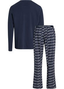 Pánské pyžamo L/S PANT SET 000NM2184E GVB tm. modré - Calvin Klein M