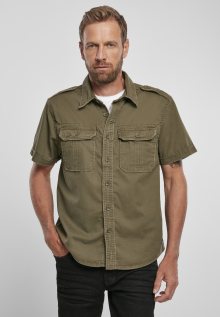Vintage košile s krátkým rukávem olivová XL