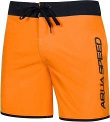 AQUA SPEED Plavecké šortky Evan Orange/Black Pattern 75 XS