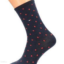 Ponožky Tommy Hilfiger 2Pack 100001493007 Red/Navy Blue/Red Dots Pattern 39-42