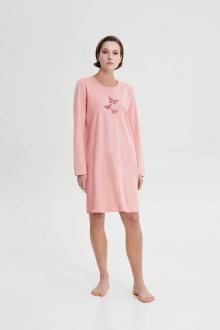 Vamp - Noční košile s dlouhým rukávem 19513 - Vamp pink blush XXL