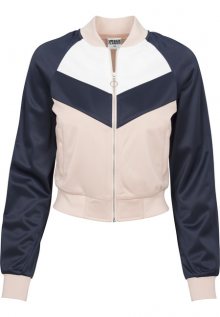 Urban Classics Ladies Short Raglan Track Jacket light rose/navy/white - XL
