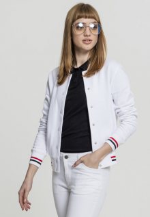 Urban Classics Ladies 3-Tone College Sweat Jacket white/firered/navy - S