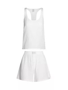 Spodní prádlo Dámské pyžamo SLEEVELESS SHORT SET 000QS7152E100 - Calvin Klein