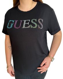 Dámské triko Guess E4GI02 černé OVERSIZE | černá | M