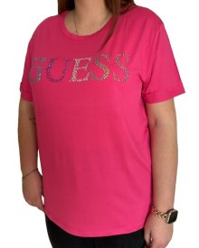 Dámské triko Guess E4GI02 růžové OVERSIZE | růžová | S