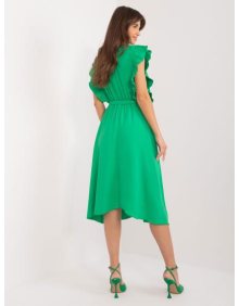 Dámské šaty s obálkovým výstřihem zelené 