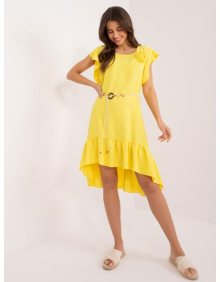 Dámské šaty s volánem žluté 
