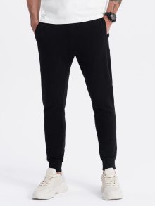 Ombre Clothing Černé tepláky s trendy prošíváním V5 PABS-0173