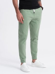 Ombre Clothing Zelené tepláky s trendy prošíváním V3 PABS-0173