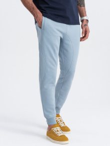 Ombre Clothing Světle modré tepláky s trendy prošíváním V7 PABS-0173