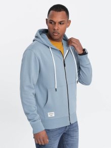 Ombre Clothing Základní modrá mikina na zip V7 SSBZ-0178
