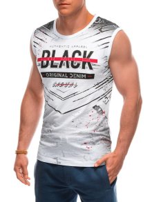 Inny Pánské bílé tílko s nápisem BLACK S1970