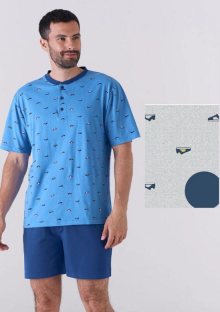 Pánské pyžamo KARELPIU KC6213 | modrá | 3XL