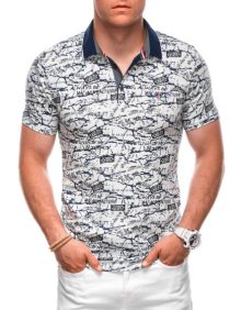 Pánská polokošile s potiskem S1998 bílá