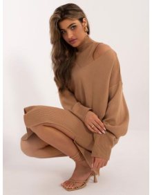 Dámský svetr pletený hnědý